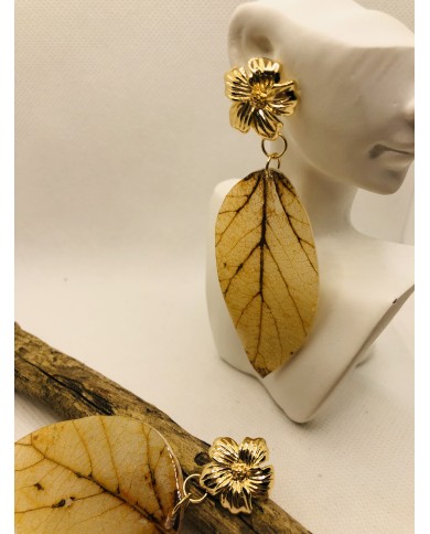 EDICIÓN LMITADA RODIO pendientes de hoja natural artesanales