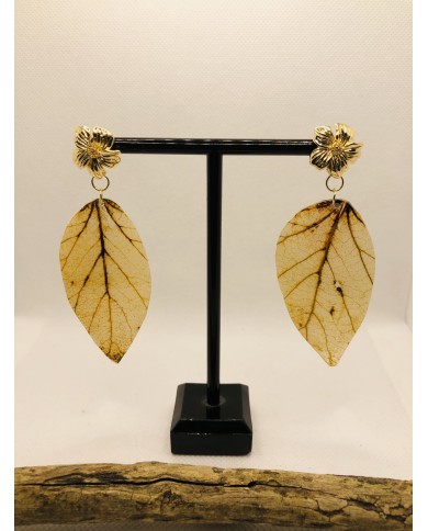 EDICIÓN LMITADA RODIO pendientes de hoja natural artesanales