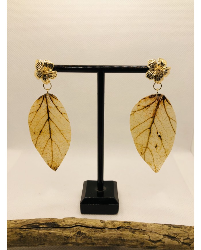 EDICIÓN LMITADA RODIO pendientes de hoja natural artesanales