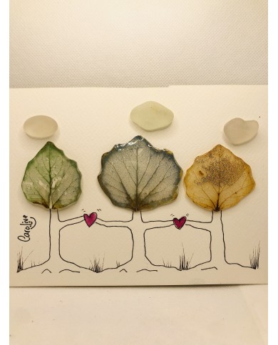 Ilustración artesanal de hoja natural esqueletizada