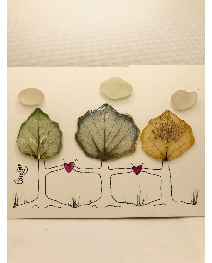 Ilustración artesanal de hoja natural esqueletizada