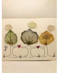 Ilustración artesanal de hoja natural esqueletizada