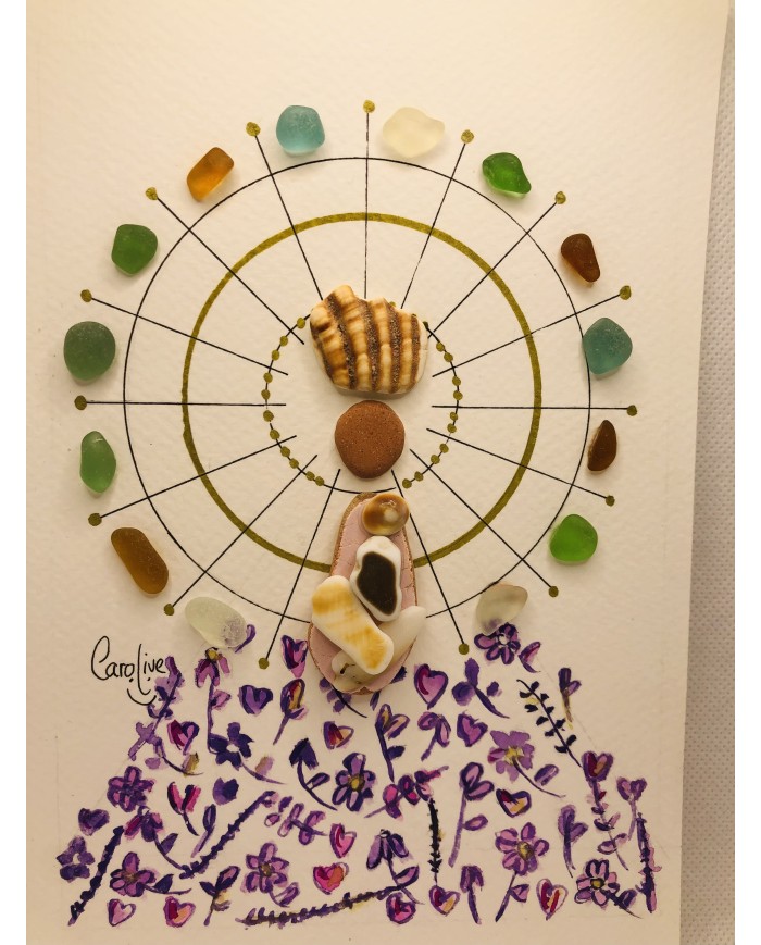 Ilustración de la Virgen del Pilar artesanal