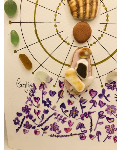 Ilustración de la Virgen del Pilar artesanal