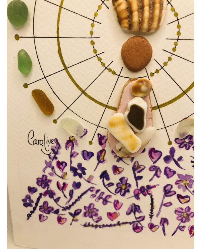 Ilustración de la Virgen del Pilar artesanal