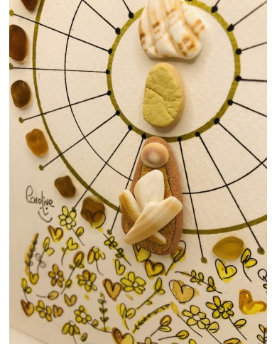 Ilustración de la virgen del Pilar artesanal