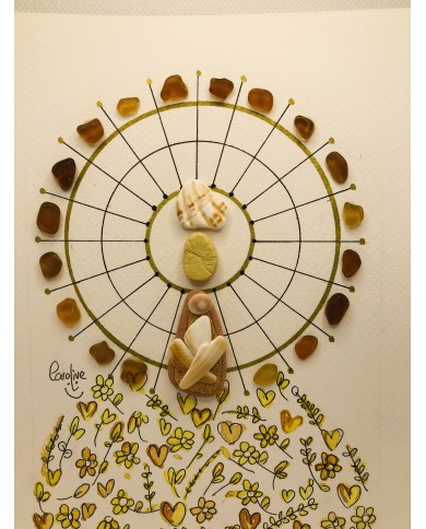 Ilustración de la virgen del Pilar artesanal