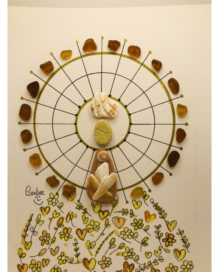 Ilustración de la virgen del Pilar artesanal