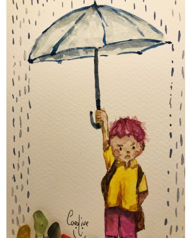 Ilustración pintada a mano con cristal marino