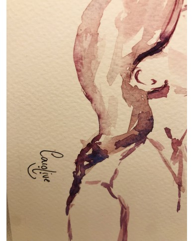 Ilustración pintada con acuarelas y cristal marino