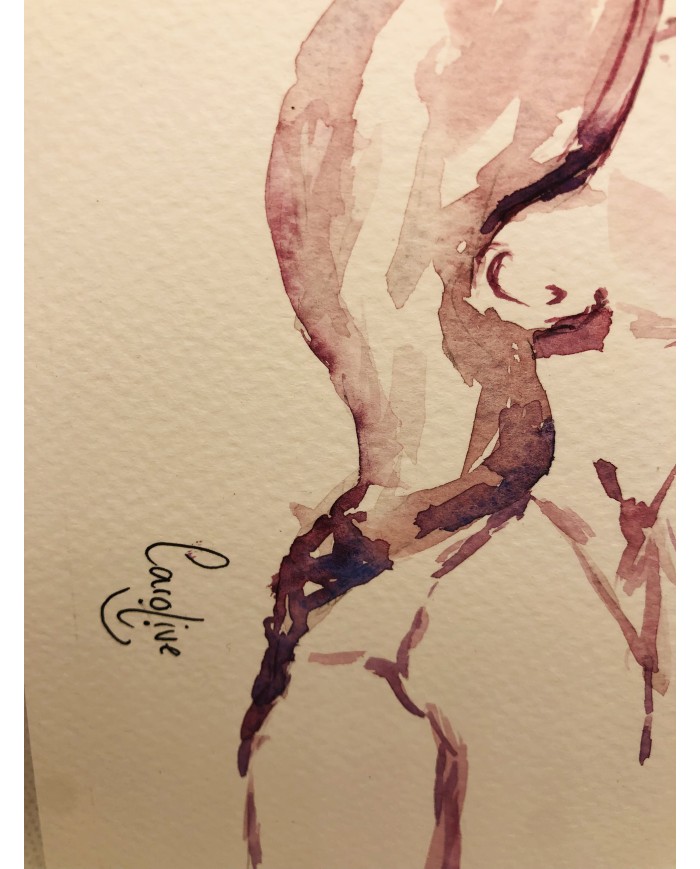 Ilustración pintada con acuarelas y cristal marino