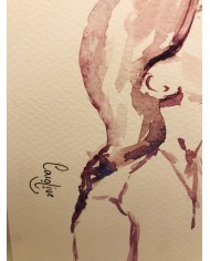 Ilustración pintada con acuarelas y cristal marino