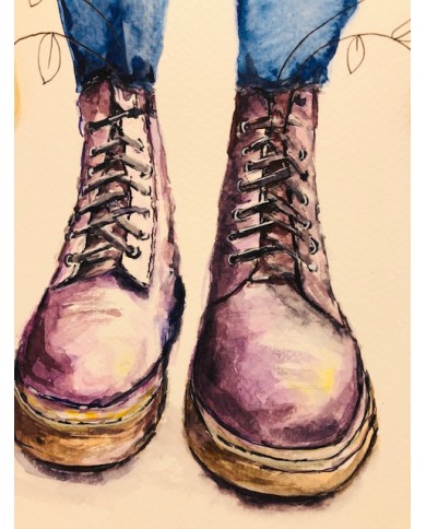 Ilustración con hoja natural esqueletizada