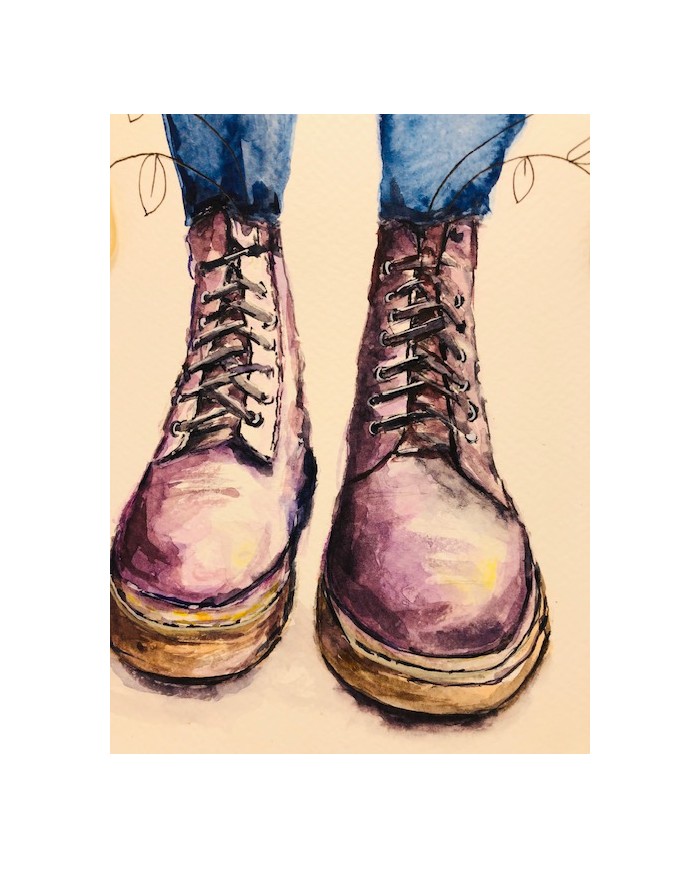 Ilustración con hoja natural esqueletizada