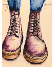 Ilustración con hoja natural esqueletizada