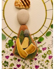 Ilustración de la Virgen del Pilara con cristal marino