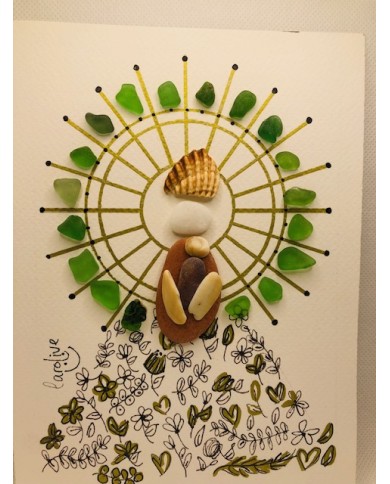 Ilustración de la Virgen del Pilara artesanal