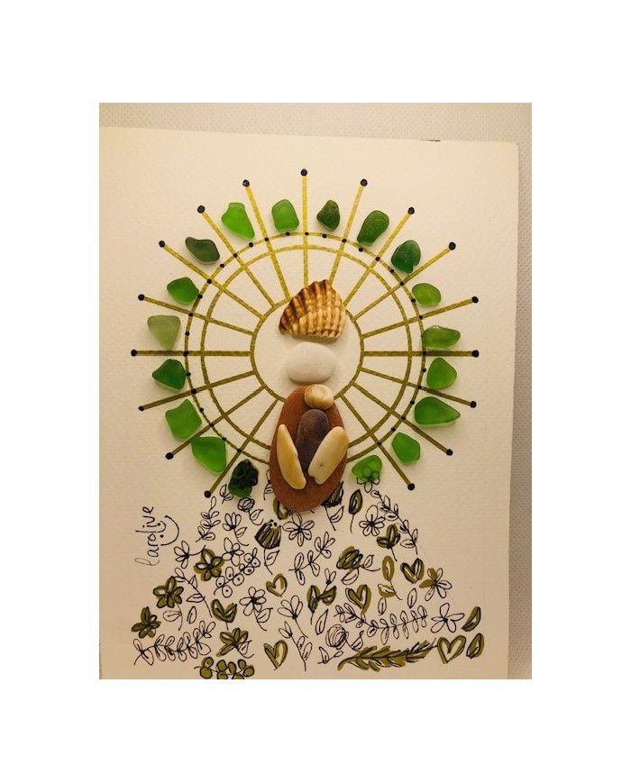Ilustración de la Virgen del Pilara artesanal