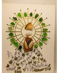 Ilustración de la Virgen del Pilar con cristal marino