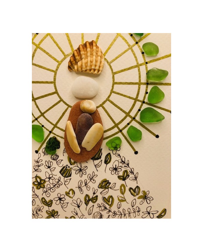 Ilustración de la Virgen del Pilara artesanal