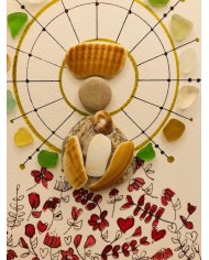 Ilustración de la Virgen del Pilar con cristal marino