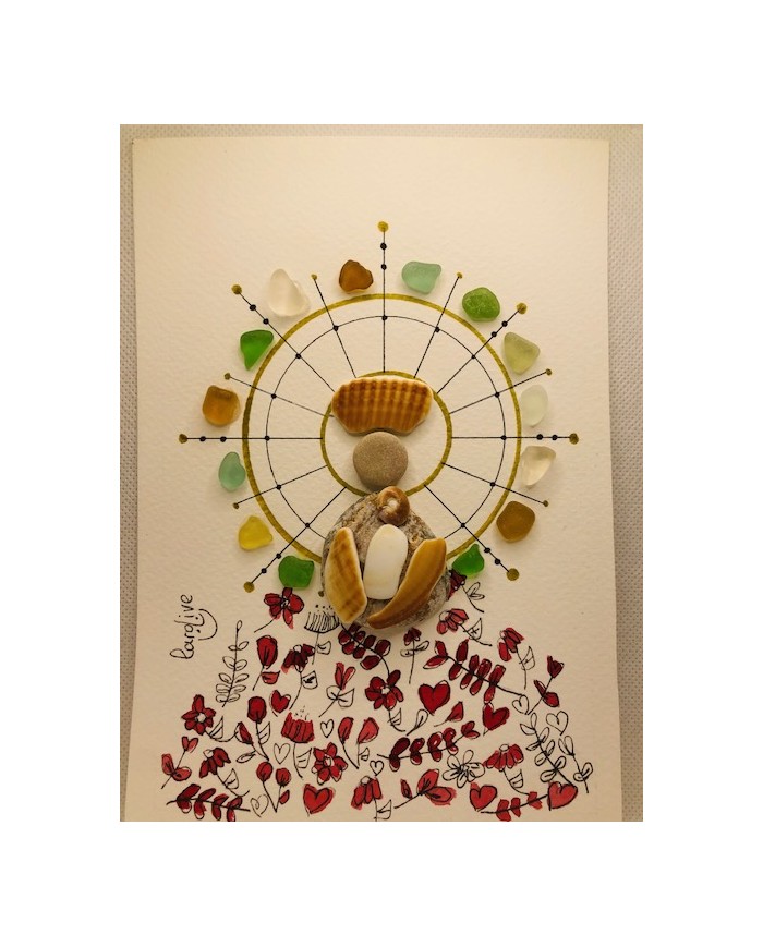 Ilustración de la Virgen del Pilar con cristal marino