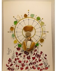 Ilustración de la Virgen del Pilar con cristal marino