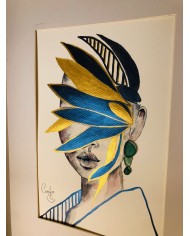 Ilustración pintada con acuarelas y cristal marino