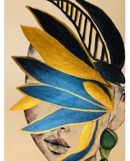 Ilustración pintada con acuarelas y cristal marino