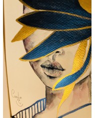 Ilustración pintada con acuarelas y cristal marino