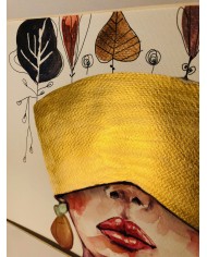 Ilustración pintada a mano con acuarelas y cristal marino