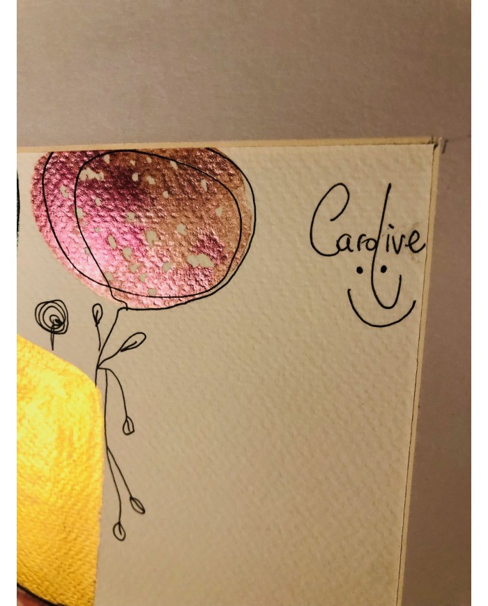 Ilustración pintada a mano con acuarelas y cristal marino