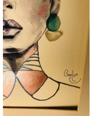 Ilustración pintada a mano con acuarelas y cristal marino