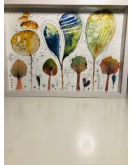 Ilustración pintada con acuarela y cristal marino