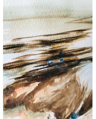 Ilustración pintada con acuarela y cristal marino