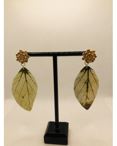 EDICIÓN LIMITADA pendientes artesanos de hoja natural