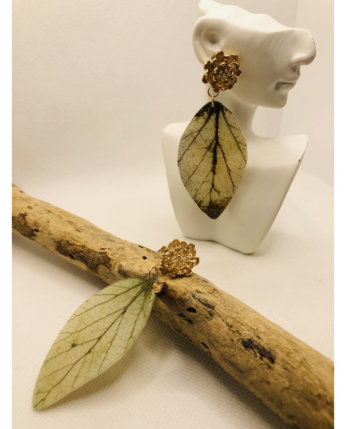 EDICIÓN LIMITADA pendientes artesanos de hoja natural
