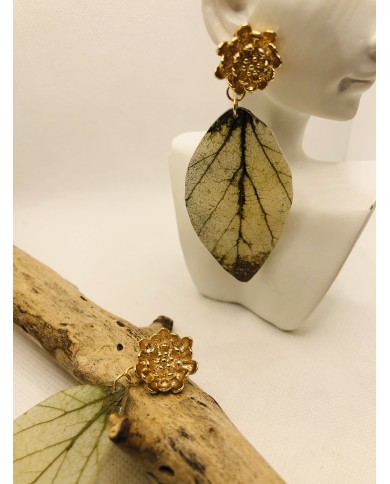 EDICIÓN LIMITADA pendientes artesanos de hoja natural
