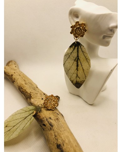 EDICIÓN LIMITADA pendientes artesanos de hoja natural