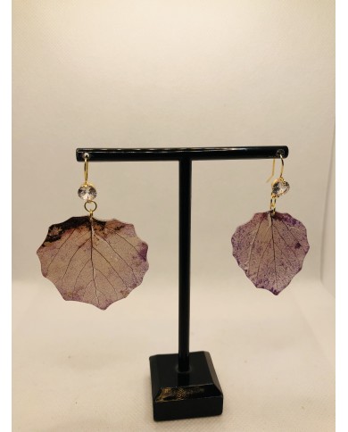 EDICIÓN LIMITADA pendientes artesanos de hoja de álamo