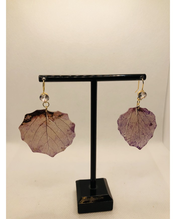 EDICIÓN LIMITADA pendientes artesanos de hoja de álamo