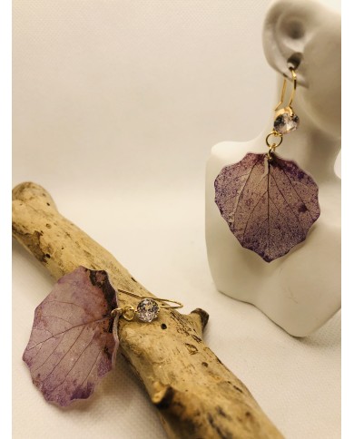 EDICIÓN LIMITADA pendientes artesanos de hoja de álamo