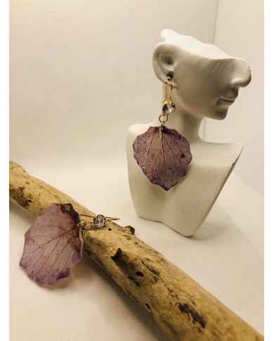 EDICIÓN LIMITADA pendientes artesanos de hoja de álamo