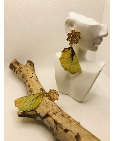 EDICIÓN LIMITADA pendientes artesanos de hoja natural