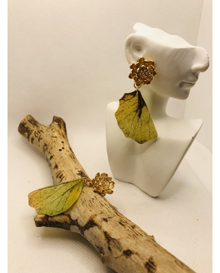 EDICIÓN LIMITADA pendientes artesanos de hoja natural