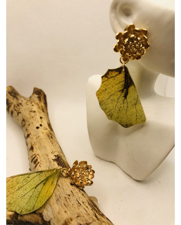 EDICIÓN LIMITADA pendientes artesanos de hoja natural