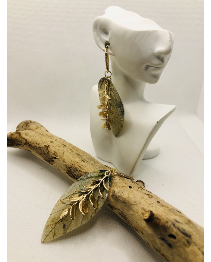 EDICIÓN LIMITADA pendientes de hoja natural
