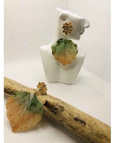 EDICIÓN LIMITADA pendientes artesanos de hoja natural