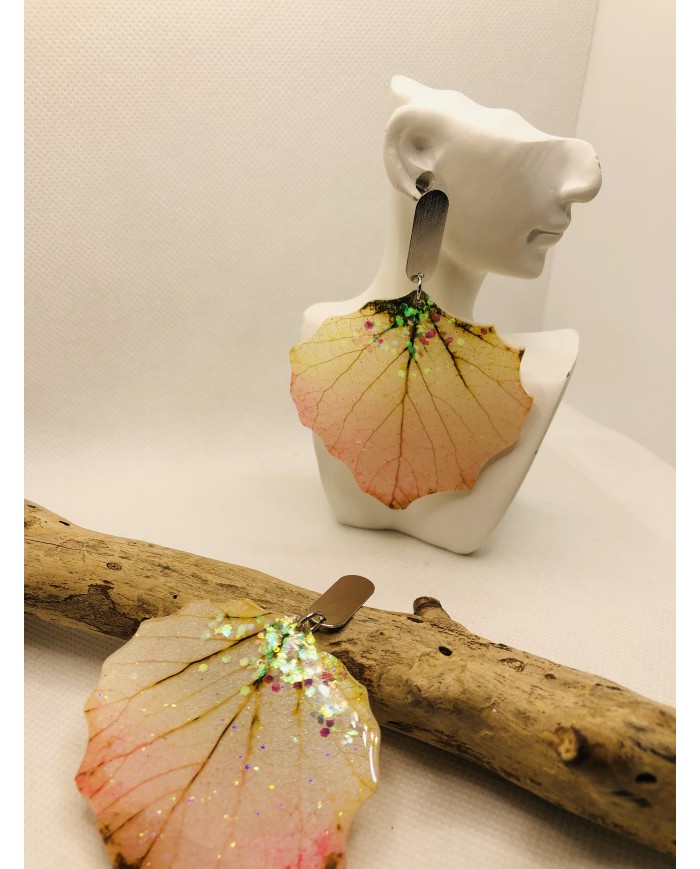 EDICIÓN LIMITADA pendientes de hoja natural artesanos