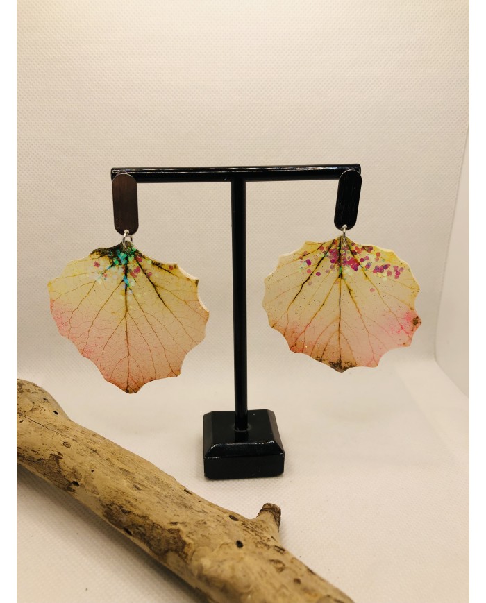EDICIÓN LIMITADA pendientes de hoja natural artesanos
